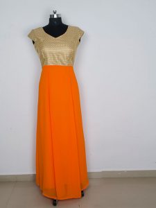 Exclusive Designer Olay Orange Gown