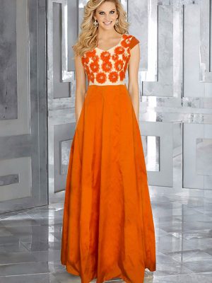 Exclusive Designer Ferrari Orange Gown