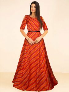 Exclusive Designer Orange Gown