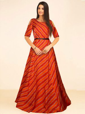 Exclusive Designer Orange Gown