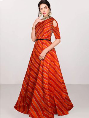 Exclusive Designer Orange Gown