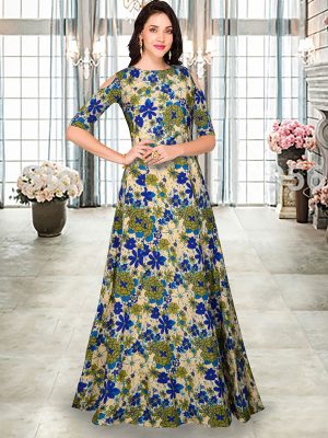 Designer Zorba Blue Gown(Long Dress)