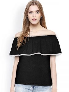 Black Knitting Exclusive Designer Top