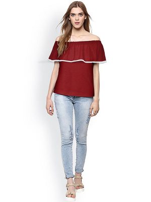 Maroon Knitting Exclusive Designer Top