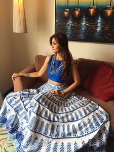 Blue Printed Bhagalpuri Exclusive Designer Lehengas