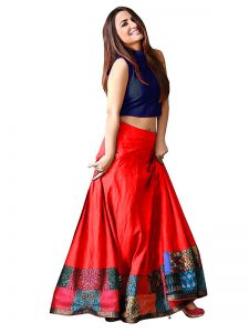 Red Printed Taffeta Silk Exclusive Designer Lehengas