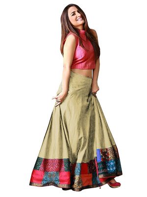 Chiku Printed Taffeta Silk Exclusive Designer Lehengas