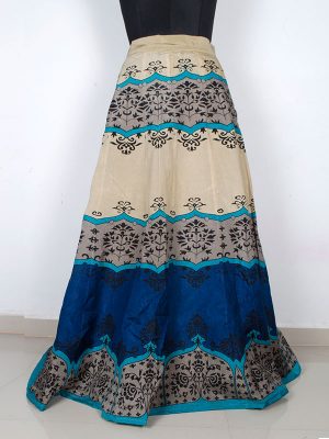 Blue Printed Bhagalpuri&Tafeta Exclusive Designer Lehengas