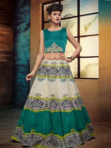 Green Printed Bhagalpuri&Tafeta Exclusive Designer Lehengas