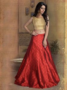 Maroon Printed Taffeta Silk Exclusive Designer Lehengas