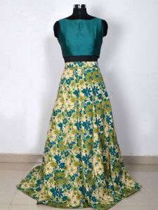 Green Printed Banglory Silk Exclusive Designer Lehengas