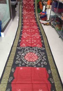 Red & Black Printed Bandhani Bhagalpuri Silk Sarees With Blouse