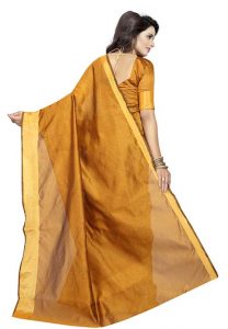 Monika Mustard Ns Weaving Cotton Silk Sarees With Blouse