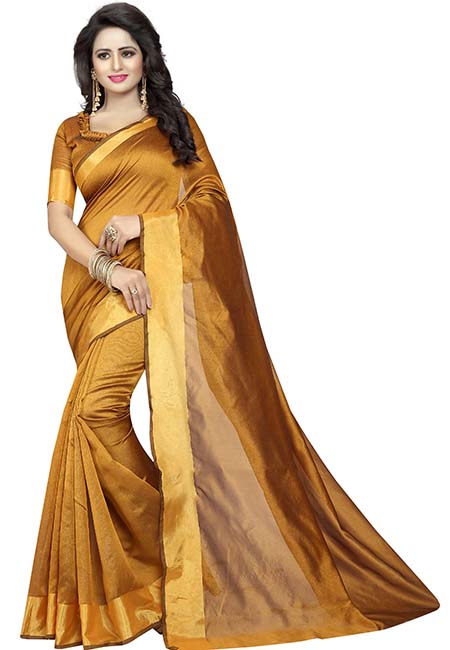 Monika Mustard Ns Weaving Cotton Silk Sarees With Blouse