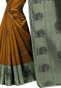 Mayuri Mustard Printed Mysore Art Silk Sarees With Blouse