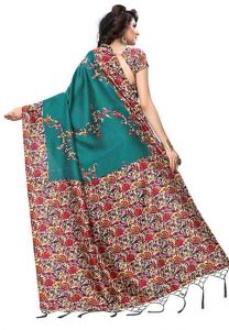 Sana Green Jhalar Printed Mysore Art Silk Sarees With Blouse