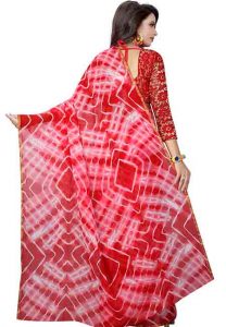 Shibori Style Printed Chiffon Sarees With Blouse