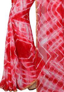 Shibori Style Printed Chiffon Sarees With Blouse