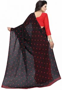 Goli Red Printed Special Georgette Sarees With Blouse