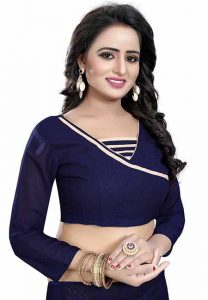 Half Navy Printed Special Georgette Sarees With Blouse