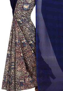 Half Navy Printed Special Georgette Sarees With Blouse