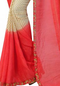 Pading Red Printed Special Georgette Sarees With Blouse