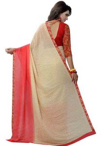 Pading Red Printed Special Georgette Sarees With Blouse