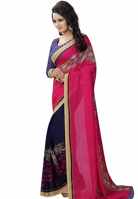 Partly Rani Printed Special Georgette Sarees With Blouse