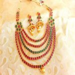 Gorgeous Multi Color Kempu 5 Layered Necklace Set
