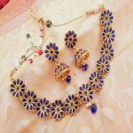 Lovely Blue Kemp Flower Necklace Set