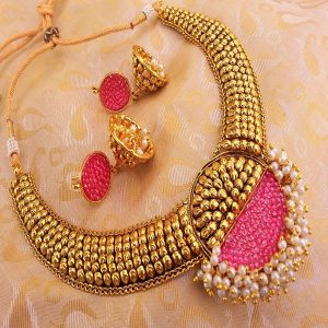 Amazing Pink Antique Necklace Set