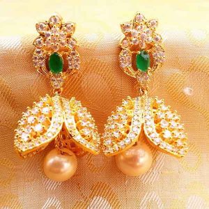 Gorgeous Green AD Designer Jhumkas