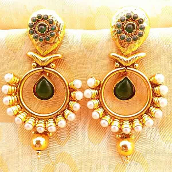 Yellow Chimes Earrings for Women Gold Toned Pearl Drop Green Meenakari  Jhumka Earrings for Women and Girls : Amazon.in: Fashion