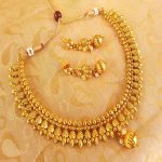 Metallic Necklace Set with gold ball drops