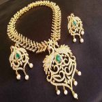 Royal AD Peacock Bridal Necklace Set with Emerald Stone