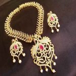 Marvellous AD Peacock Necklace Set with Ruby Stone