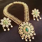 Awesome AD Designer Bridal Necklace Set with Emerald Stone