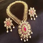 Amazing AD Designer Bridal Necklace Set with Ruby Stone