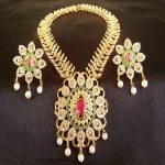 Beautiful Multi-color AD Designer Bridal Necklace Set with Ruby Stone