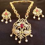 Lovely AD & Ruby Peacock Necklace Set