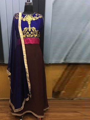 Multicolor Georgette & Banglori Embroidered & Stone Work Anarkali Suits