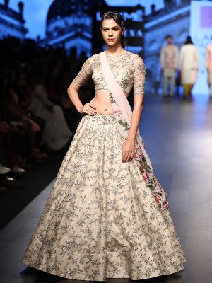 Cream Color Malai Satin Heavy Embroidery Lehenga Choli With Dupatta