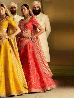 Red Color Wedding Wear Heavy Bridal Phantom Silk Embroidery Lehenga Choli With Dupatta