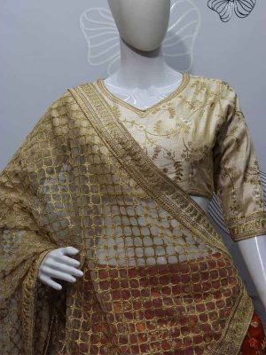 Rust Orange Color Wedding Wear Heavy Bridal Phantom Silk Embroidery Lehenga Choli With Dupatta