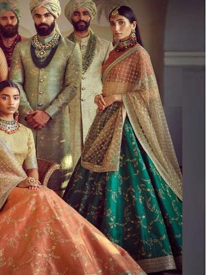 Teal Green Color Wedding Wear Heavy Bridal Phantom Silk Embroidery Lehenga Choli With Dupatta