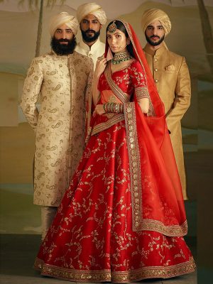 Red Color Wedding Wear Heavy Bridal Banarasi Silk Embroidery Lehenga Choli With Dupatta