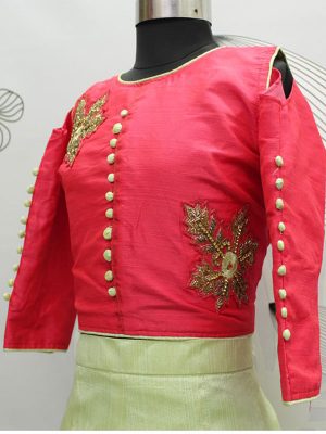 Aqua Pista Color Malbari Silk Embroidered Work Gown