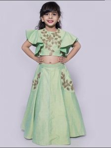 Spearmint Color Dhupian Silk Hand Work Gown