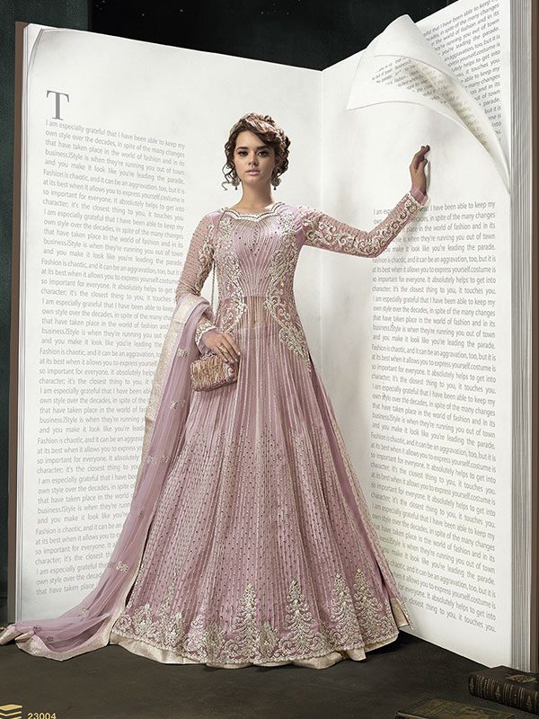 rose gold anarkali