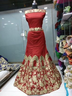 Maroon Color Taffeta Silk Embroidered Lehenga Choli With Dupatta